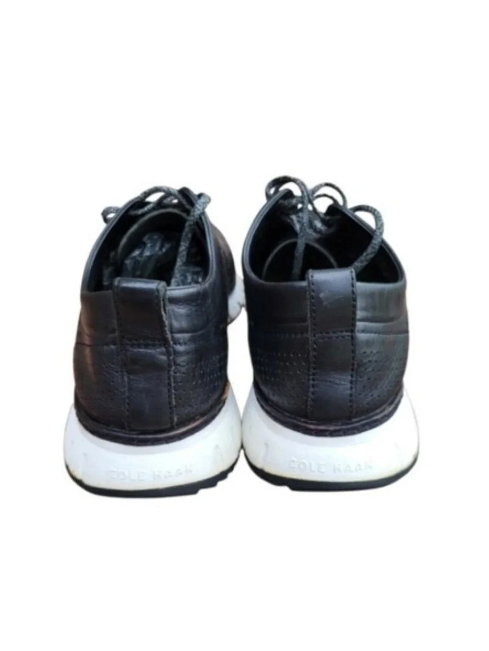 Cole Haan Zerogrand Leather Laser Cut Black Casual Sneaker Loafer Shoe Men 11.5